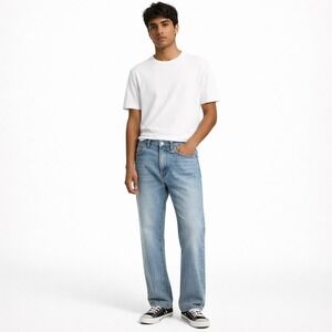 NEW Quiksilver Mens Regular Fit Jeans 32x32 Light Wash Stretch Denim Y2K Street